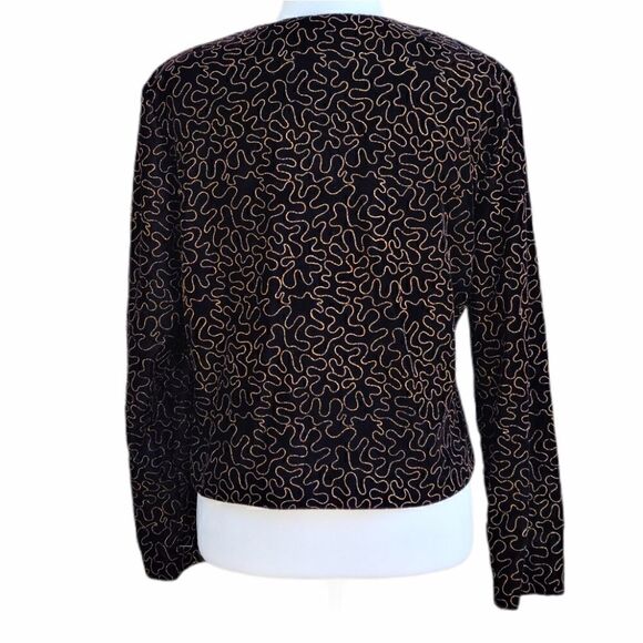 Norton McNaughton Black Velvet Gold Detail Blazer - Picture 10 of 13